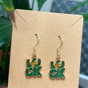 Handmade super cute small Gold St. Patrick’s earrings